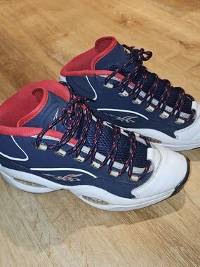 H01281 Rebook Question Mid Retro Team USA Olympic Allen Iverson Size 9.5 Mens